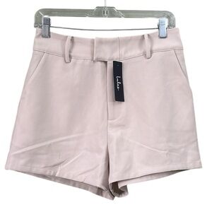 NWT Lulu's Trouser Shorts High Waisted Beige Sz M